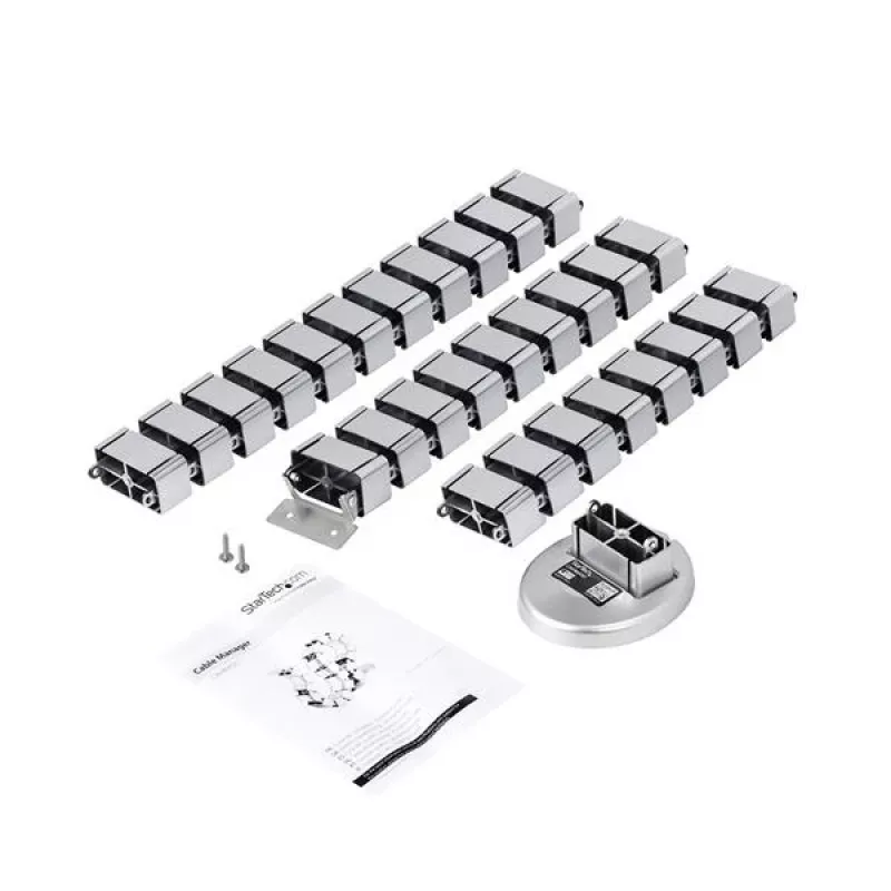 StarTech.com Kabel-Management-Spine, Kabelhülle, Schreibtisch, Kunststoff, Stahl, Silber