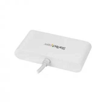 StarTech.com 4-Port-USB-C-Hub mit 4x USB-A-Ports (USB 3.0 SuperSpeed 5 Gbit/s) – USB-Bus-Stromversorgung – tragbarer/Laptop-USB-C-auf-USB-A-Adapter-Hub – USB 3.1 Gen 1/USB 3.2 Gen 1 Typ-C-Hub – Weiß