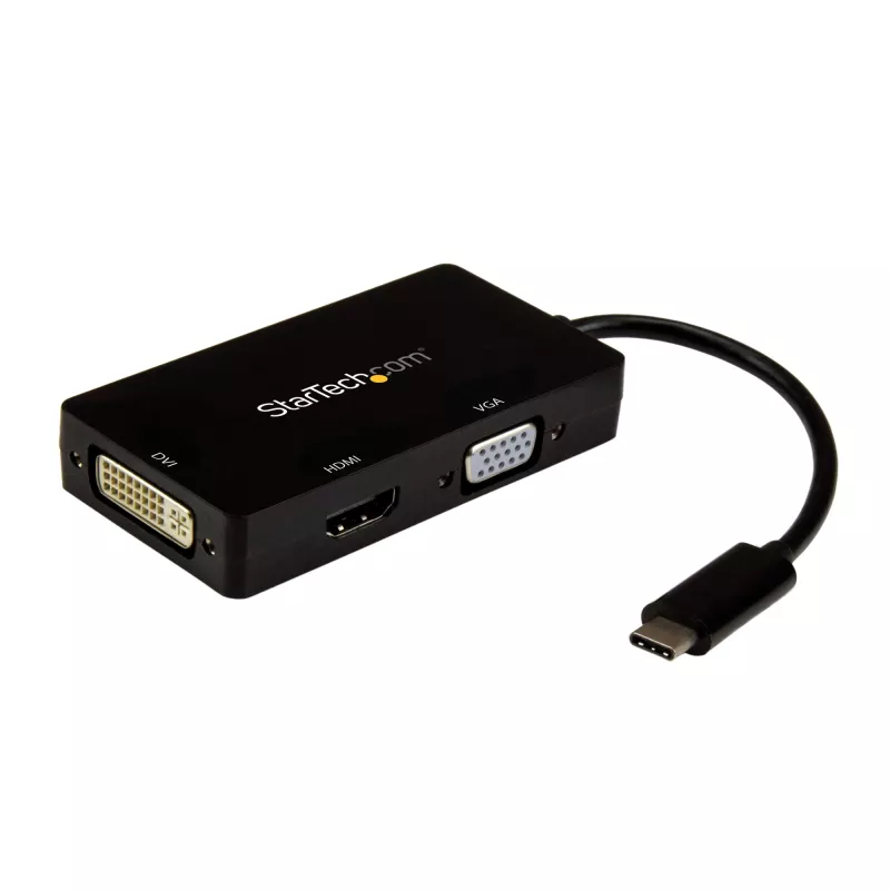 StarTech.com USB-C-Multiport-Videoadapter – 3-in-1 – 4K 30 Hz – Schwarz