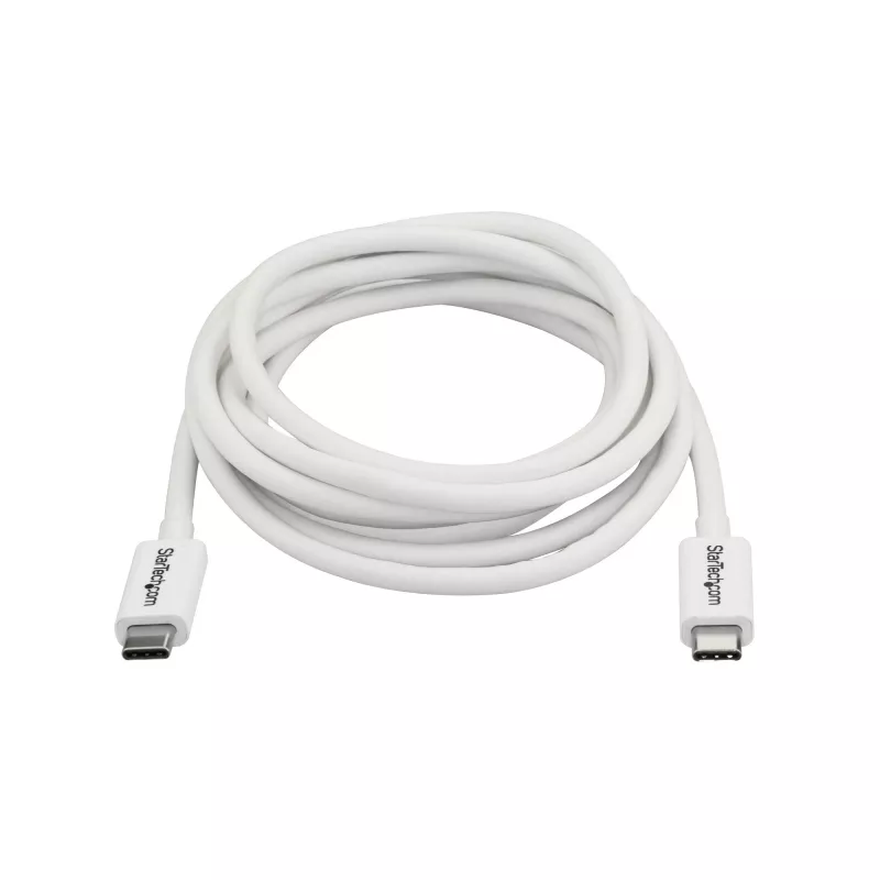 StarTech.com Thunderbolt 3 Kabel - 20Gbps - 2m - Weiß - Thunderbolt-, USB- und DisplayPort-kompatibel