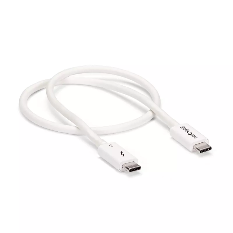 StarTech.com Thunderbolt 3 Kabel – 40 Gbit/s – 0,5 m – Weiß – Thunderbolt, USB und DisplayPort kompatibel