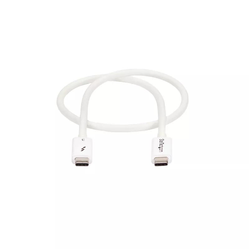 StarTech.com Thunderbolt 3 Kabel – 40 Gbit/s – 0,5 m – Weiß – Thunderbolt, USB und DisplayPort kompatibel