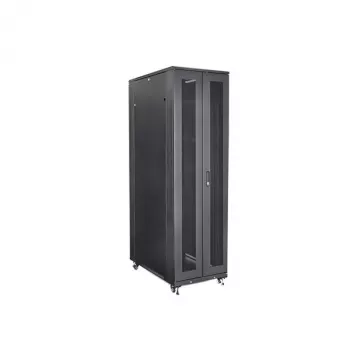 StarTech.com 4-Post 42U Serverschrank, 19 Zoll Datenschrank für Computer / AV / IT-Geräte Montage, Serverschrank-Gehäuse mit Rollen, vollwertiger industrieller Netzwerkspeicher