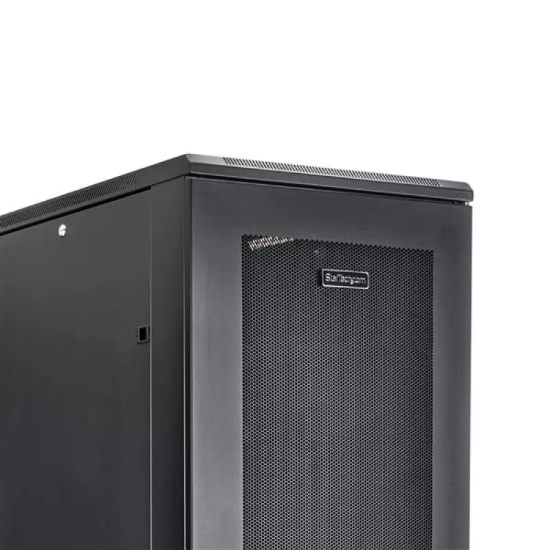 StarTech.com 4-Post 42U Serverschrank, 19 Zoll Datenschrank für Computer / AV / IT-Geräte Montage, Serverschrank-Gehäuse mit Rollen, vollwertiger industrieller Netzwerkspeicher