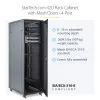 StarTech.com 4-Post 42U Serverschrank, 19 Zoll Datenschrank für Computer / AV / IT-Geräte Montage, Serverschrank-Gehäuse mit Rollen, vollwertiger industrieller Netzwerkspeicher