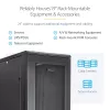 StarTech.com 4-Post 42U Serverschrank, 19 Zoll Datenschrank für Computer / AV / IT-Geräte Montage, Serverschrank-Gehäuse mit Rollen, vollwertiger industrieller Netzwerkspeicher