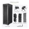 StarTech.com 4-Post 42U Serverschrank, 19 Zoll Datenschrank für Computer / AV / IT-Geräte Montage, Serverschrank-Gehäuse mit Rollen, vollwertiger industrieller Netzwerkspeicher