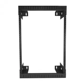 StarTech.com 15U 19 Zoll Wandmontage Netzwerk-Rack – 12 Zoll tief, 2-Pfosten Open-Frame Serverraum-Rack für Daten/AV/IT/Computergeräte/Patchpanel mit Käfigmuttern & Schrauben, 90 kg Tragfähigkeit, Schwarz