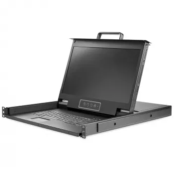 StarTech.com Rackmount KVM-Konsole HD 1080p - Single Port VGA KVM mit 17 Zoll LCD-Monitor für Server-Rack - Voll ausgestattete 1U LCD KVM-Schublade mit Kabeln & Hardware - USB-Unterstützung - 50.000 MTBF