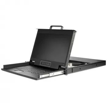 StarTech.com Rackmount KVM-Konsole HD 1080p - Single Port VGA KVM mit 17 Zoll LCD-Monitor für Server-Rack - Voll ausgestattete 1U LCD KVM-Schublade mit Kabeln & Hardware - USB-Unterstützung - 50.000 MTBF
