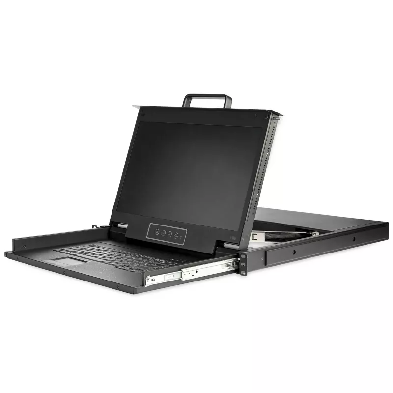 StarTech.com Rackmount KVM-Konsole HD 1080p - Single Port VGA KVM mit 17 Zoll LCD-Monitor für Server-Rack - Voll ausgestattete 1U LCD KVM-Schublade mit Kabeln & Hardware - USB-Unterstützung - 50.000 MTBF