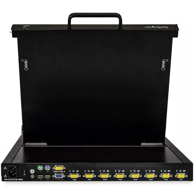 StarTech.com 8-Port-Rackmount-KVM-Konsole mit 1,8-m-Kabeln - Integrierter KVM-Switch mit 17-Zoll-LCD-Monitor - Voll ausgestattete 1HE-LCD-KVM-Schublade - OSD-KVM - Langlebig mit 50.000 Stunden MTBF - USB + VGA Unterstützung
