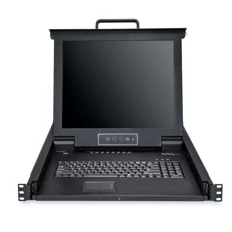 StarTech.com 8-Port-Rackmount-KVM-Konsole mit 1,8-m-Kabeln - Integrierter KVM-Switch mit 17-Zoll-LCD-Monitor - Voll ausgestattete 1HE-LCD-KVM-Schublade - OSD-KVM - Langlebig mit 50.000 Stunden MTBF - USB + VGA Unterstützung