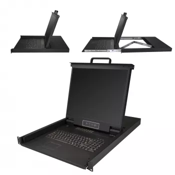 StarTech.com 16-Port Rackmount KVM-Konsole mit 1,83-m-Kabeln – Integrierter KVM-Switch mit 19-Zoll-LCD-Monitor – Voll ausgestattete 1HE-LCD-KVM-Schublade – OSD-KVM – Langlebig, 50.000 Stunden MTBF – USB- und VGA-Unterstützung