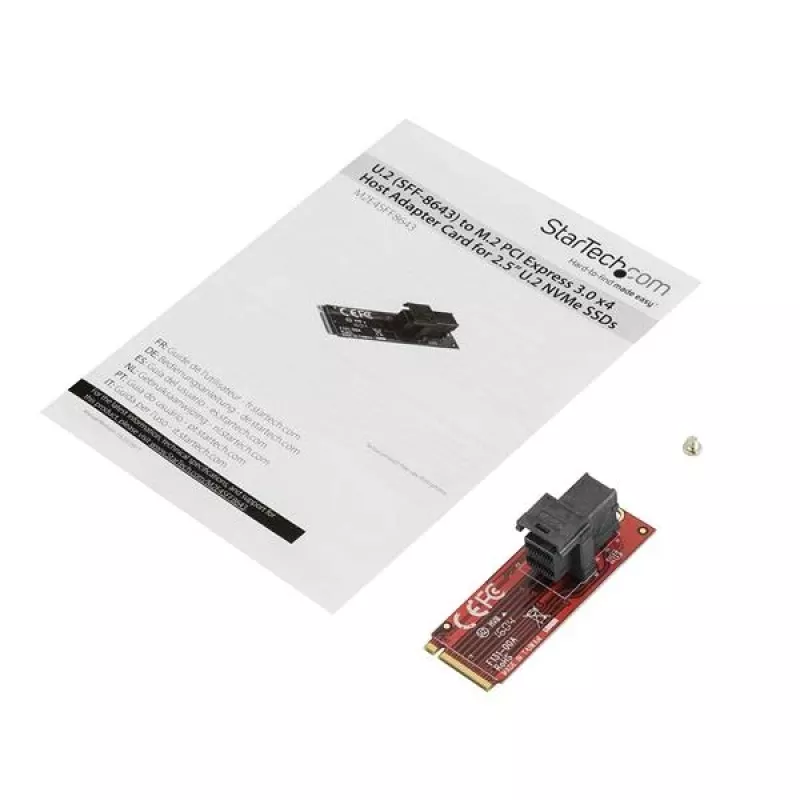 StarTech.com U.2 (SFF-8643) zu M.2 PCI Express 3.0 x4 Host-Adapterkarte für 2,5” U.2 NVMe SSD