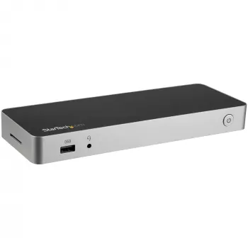 StarTech.com USB-C-Dock – Dual-Monitor HDMI & DisplayPort 4K 30 Hz – USB-Typ-C-Laptop-Dockingstation 60 W Power Delivery, SD, 4-Port-USB-A-3.0-Hub, GbE, Audio – Thunderbolt 3 kompatibel
