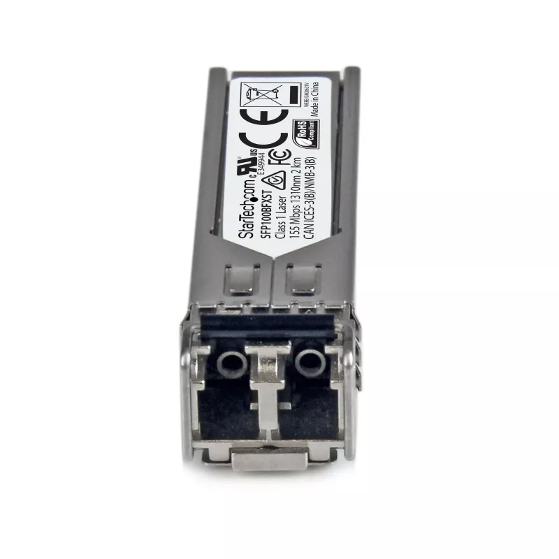 StarTech.com MSA-konformes SFP-Transceiver-Modul – 100BASE-FX ~ MSA-unverschlüsselter SFP-Transceiver – 100BASE-FX – 100-Mbit/s-Multimode-Faser (MMF) Optischer Transceiver – 100-Mbit/s-Ethernet-SFP – LC, 2 km – 1310 nm – DDM