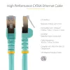 StarTech.com 3m CAT6a Ethernet-Kabel – 10 Gigabit geschirmtes, snagless RJ45 100W PoE Patchkabel – 10GbE STP Netzwerkkabel mit Zugentlastung – Aqua einzeln getestet/Verdrahtung UL-zertifiziert/TIA