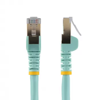 StarTech.com 1 m CAT6a Ethernet-Kabel – 10 Gigabit geschirmt rastnasenschutz RJ45 100W PoE Patchkabel – 10GbE STP Netzwerkkabel mit Zugentlastung – Aqua einzeln getestet/Verkabelung UL-zertifiziert/TIA