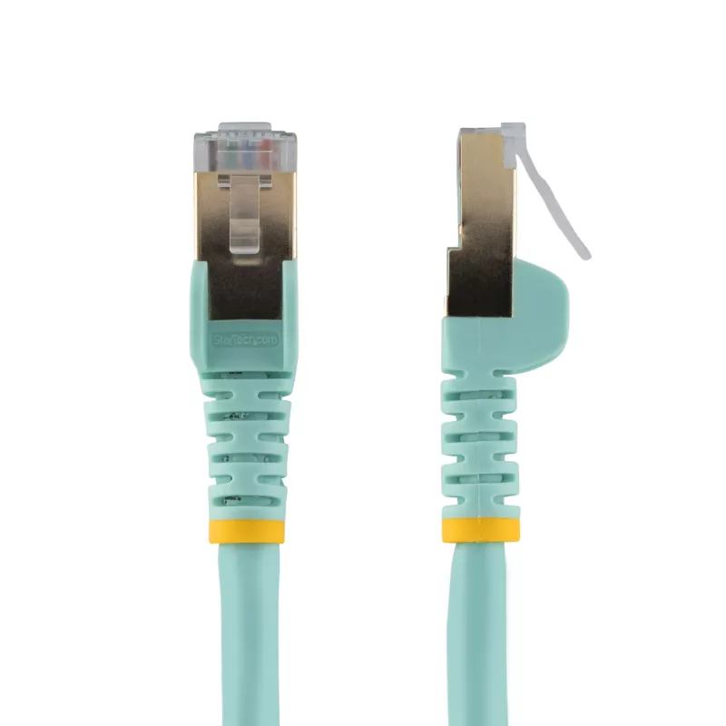 StarTech.com 1 m CAT6a Ethernet-Kabel – 10 Gigabit geschirmt rastnasenschutz RJ45 100W PoE Patchkabel – 10GbE STP Netzwerkkabel mit Zugentlastung – Aqua einzeln getestet/Verkabelung UL-zertifiziert/TIA