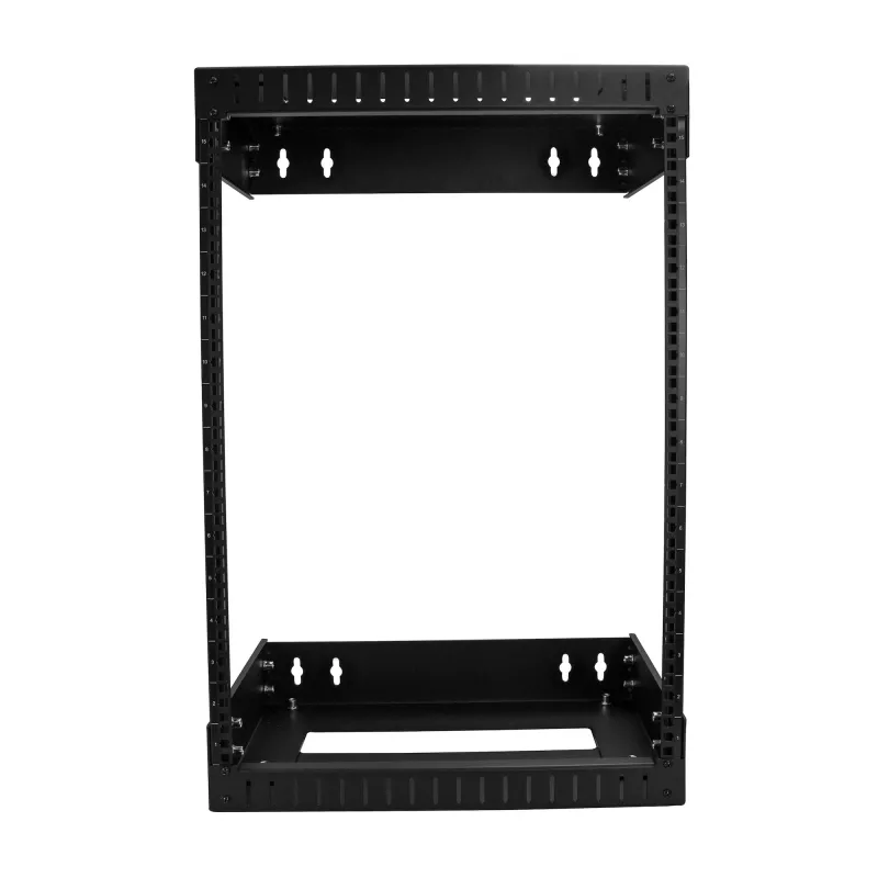 StarTech.com 15U 19 Zoll Wandmontage-Netzwerkschrank – Einstellbare Tiefe 12–20 Zoll 2-Pfosten-Open-Frame-Serverraumschrank für AV/Daten/IT-Kommunikation/Computergeräte/Switch mit Käfigmuttern und Schrauben