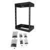 StarTech.com 15U 19 Zoll Wandmontage-Netzwerkschrank – Einstellbare Tiefe 12–20 Zoll 2-Pfosten-Open-Frame-Serverraumschrank für AV/Daten/IT-Kommunikation/Computergeräte/Switch mit Käfigmuttern und Schrauben