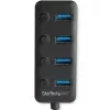 StarTech.com 4 Port USB 3.0 Hub – USB-A auf 4x USB 3.0 Typ-A mit einzelnen Ein-/Ausschaltern für die Anschlüsse – SuperSpeed 5 Gbit/s USB 3.1/3.2 Gen 1 – USB-Bus-Stromversorgung – Tragbar – 25 cm fest verbautes Kabel~4 Port USB 3.0 Hub – USB-A auf 4x USB 3.0 Typ-A mit einzelnen Ein-/Ausschaltern für die Anschlüsse – SuperSpeed USB 3.2 Gen 1 (5 Gbit/s) – USB-Bus-Stromversorgung – Tragbar – 9,8″…
