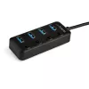 StarTech.com 4-Port USB-C-Hub – USB-C auf 4x USB 3.0 Typ-A Anschlüsse mit einzelnen Ein-/Ausschaltern – SuperSpeed 5 Gbit/s USB 3.1/3.2 Gen 1 – USB-Busbetrieben – Tragbar – 25 cm festes Kabel