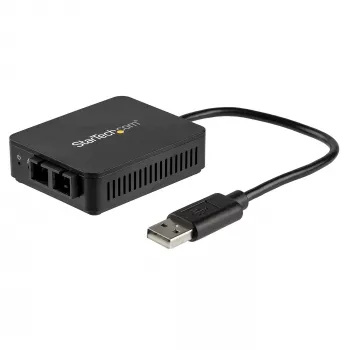 StarTech.com USB-zu-Glasfaser-Konverter – 100 Mbit/s – USB 2.0 zu Glasfaser-Netzwerkadapter – 100Base-FX SC Buchse Duplex Multimode-Faser/MMF kompatibel – 2 km – Kompaktes USB-zu-Glasfaser-LAN
