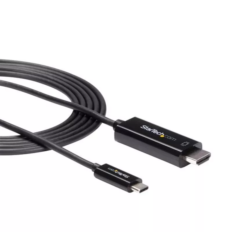 StarTech.com 1,8 m (6 ft.) USB-C-auf-HDMI-Kabel – 4K 60 Hz USB Typ C auf HDMI 2.0 Videoadapterkabel – Thunderbolt 3 kompatibel – Laptop an HDMI-Monitor/Display – DP 1.2 Alt Mode HBR2 – Schwarz
