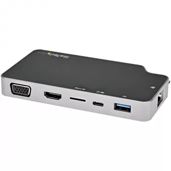 StarTech.com USB-C Multiport-Adapter – USB-C auf 4K HDMI oder VGA Video mit 100W Power Delivery Durchschleifung, 2-Port 10Gbps USB-Hub, MicroSD, GbE – USB 3.1 Gen 2 Type-C Mini/Reise-Dock