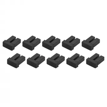 StarTech.com LC SFP Staubschutzkappen - 10er-Pack, LC, Gummi, Schwarz, Netzwerk-Switch, 18 mm, 15 mm