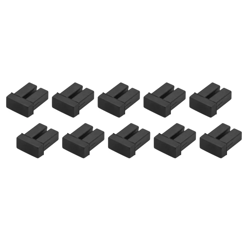 StarTech.com LC SFP Staubschutzkappen - 10er-Pack, LC, Gummi, Schwarz, Netzwerk-Switch, 18 mm, 15 mm