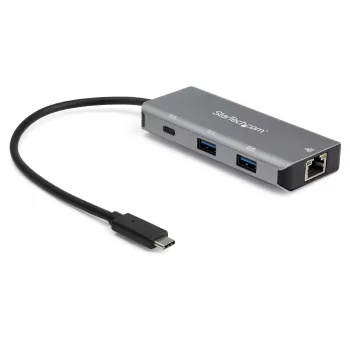 StarTech.com 3-Port-USB-C-Hub mit Gigabit-Ethernet-RJ45-GbE-Port – 2x USB-A, 1x USB-C – SuperSpeed 10Gbps USB 3.1/3.2 Gen 2 Typ-C-Hub-Adapter – USB-Bus-betrieben – Aluminium – kompatibel mit TB3~3-Port-USB-C-Hub mit Gigabit-Ethernet-RJ45-GbE-Port – 2x USB-A, 1x USB-C – SuperSpeed 10Gbps USB 3.2 Gen 2 Typ-C-Hub-Adapter – USB-Bus-betrieben – Aluminium – kompatibel mit TB3