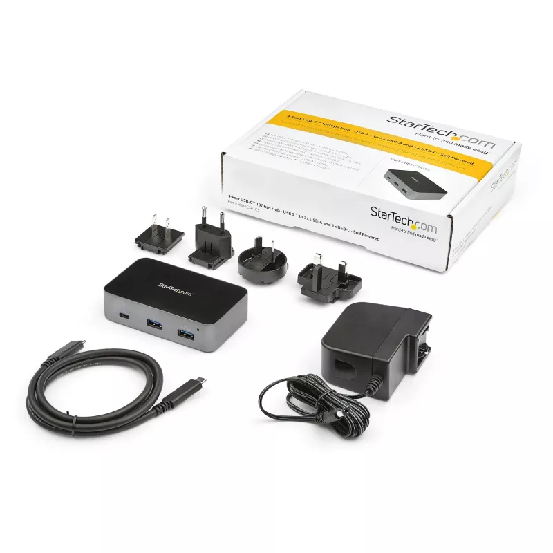 StarTech.com ~4-Port USB-C™ Hub 10 Gbps – 3x USB-A & 1x USB-C – Powered