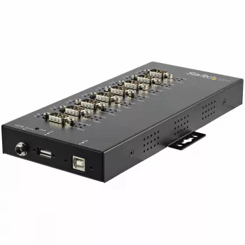 StarTech.com 8-Port Serieller Hub USB zu RS232/RS485/RS422 Adapter – Industrieller USB 2.0 zu DB9 Seriell-Konverter-Hub – IP30-zertifiziert – DIN-Schienenmontierbarer Metall-Seriell-Hub – 15 kV ESD-Schutz