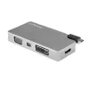 StarTech.com USB-C-Multiport-Videoadapter mit HDMI, VGA, Mini DisplayPort oder DVI – USB-Typ-C-Monitoradapter auf HDMI 2.0 oder mDP 1.2 (4K 60 Hz) – VGA oder DVI (1080p) – Space Gray Aluminium