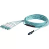 StarTech.com 10m (30ft) MTP(F)/PC auf 4x LC/PC Duplex Breakout OM3 Multimode Glasfaserkabel, OFNP Plenum, 40G Netzwerke, geringe Einfügedämpfung - Glasfaser-Jumperkabel