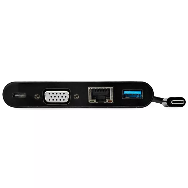 StarTech.com USB-C Multiport-Adapter – Mini USB-C-Dock mit VGA 1080p Video für einen Monitor – 60 W Power Delivery Passthrough – USB 3.1 Gen 1 Typ-A 5 Gbit/s, Gigabit-Ethernet – Dockingstation