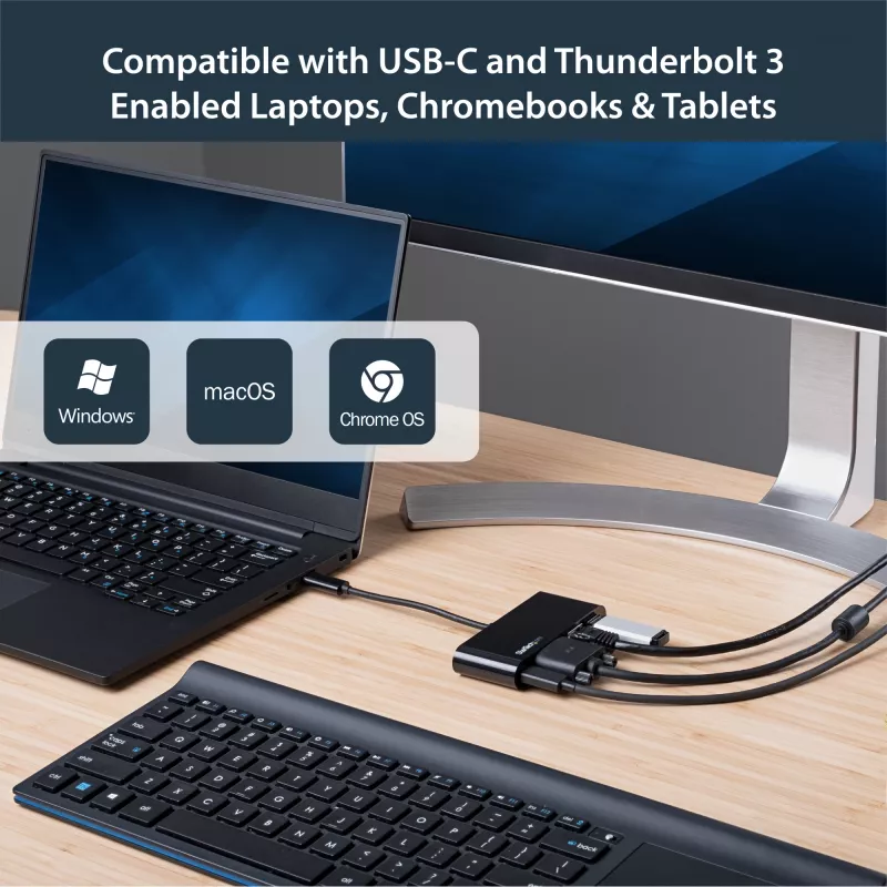 StarTech.com USB-C Multiport-Adapter – Mini USB-C-Dock mit VGA 1080p Video für einen Monitor – 60 W Power Delivery Passthrough – USB 3.1 Gen 1 Typ-A 5 Gbit/s, Gigabit-Ethernet – Dockingstation