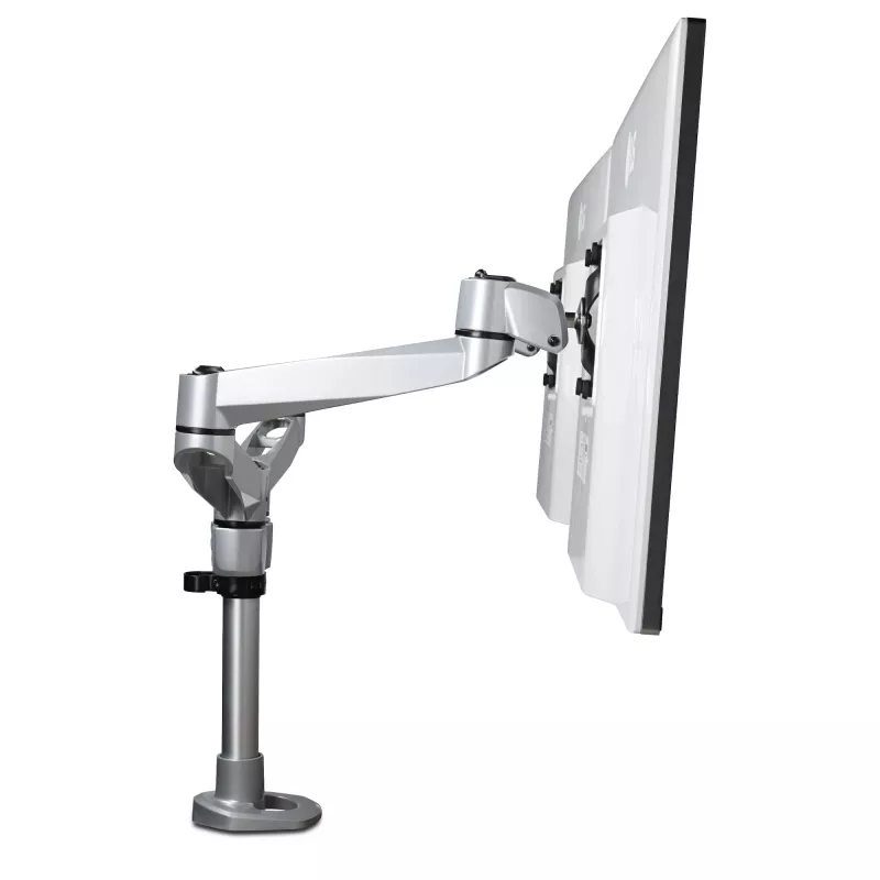 StarTech.com Tischhalterung für zwei Monitore – Premium-Gelenkmonitorarm – bis zu 30 inch VESA-Montagebildschirme – höhenverstellbare Monitorhalterung – drehbar/neigbar/schwenkbar – Klemme/Tischdurchführung – Silber