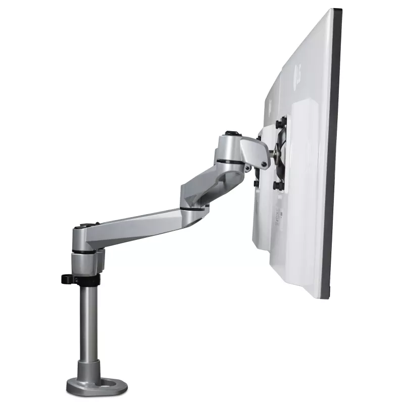 StarTech.com Tischhalterung für zwei Monitore – Premium-Gelenkmonitorarm – bis zu 30 inch VESA-Montagebildschirme – höhenverstellbare Monitorhalterung – drehbar/neigbar/schwenkbar – Klemme/Tischdurchführung – Silber