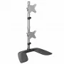 StarTech.com Vertikaler Dual-Monitor-Ständer – Ergonomischer Desktop-Ständer für zwei übereinander montierte Monitore bis 27 Zoll, VESA-Halterung – Freistehende universelle Monitorhalterung – Höhenverstellbar – Silber