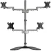 StarTech.com Desktop Quad Monitor Stand - Ergonomischer VESA 4 Monitor Arm (2x2) bis zu 32 Zoll - Freistehend verstellbare universelle Mastmontagehalterung - Höhenverstellbar/Neigbar/Schwenkbar/Drehbar - Silber