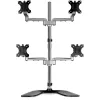 StarTech.com Desktop Quad Monitor Stand - Ergonomischer VESA 4 Monitor Arm (2x2) bis zu 32 Zoll - Freistehend verstellbare universelle Mastmontagehalterung - Höhenverstellbar/Neigbar/Schwenkbar/Drehbar - Silber