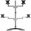StarTech.com Desktop Quad Monitor Stand - Ergonomischer VESA 4 Monitor Arm (2x2) bis zu 32 Zoll - Freistehend verstellbare universelle Mastmontagehalterung - Höhenverstellbar/Neigbar/Schwenkbar/Drehbar - Silber