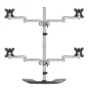 StarTech.com Desktop Quad Monitor Stand - Ergonomischer VESA 4 Monitor Arm (2x2) bis zu 32 Zoll - Freistehend verstellbare universelle Mastmontagehalterung - Höhenverstellbar/Neigbar/Schwenkbar/Drehbar - Silber