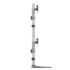 StarTech.com Desktop Quad Monitor Stand - Ergonomischer VESA 4 Monitor Arm (2x2) bis zu 32 Zoll - Freistehend verstellbare universelle Mastmontagehalterung - Höhenverstellbar/Neigbar/Schwenkbar/Drehbar - Silber