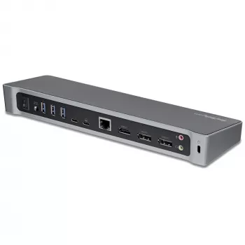 StarTech.com 4K USB-C Dock, Triple UHD 4K Monitor Dockingstation, Mac & Windows, USB-C zu HDMI & DisplayPort, 100W Power Delivery, 5x USB 5Gbit/s Hub – TAA