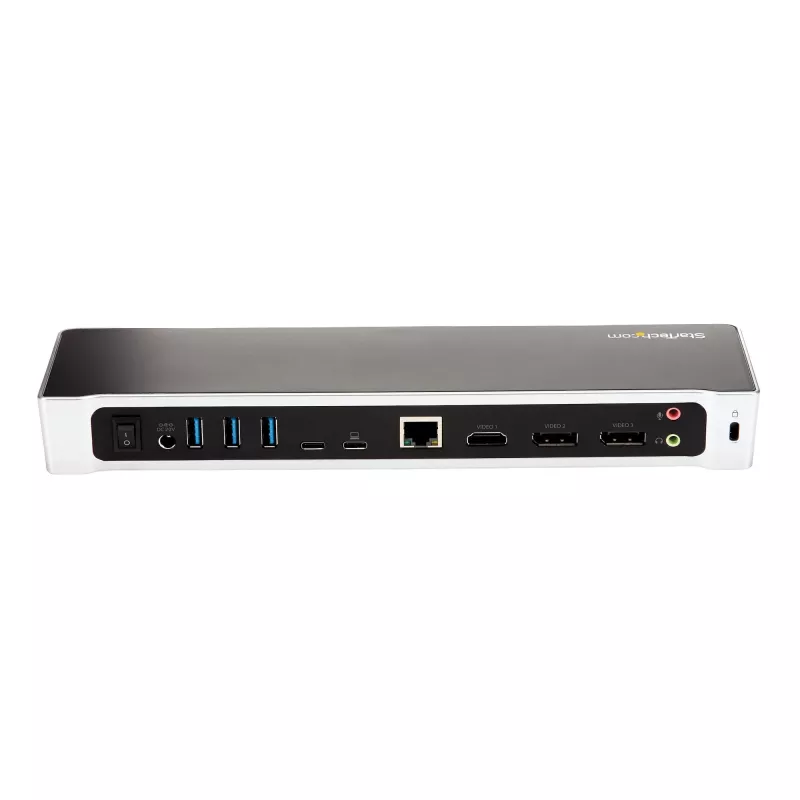 StarTech.com 4K USB-C Dock, Triple UHD 4K Monitor Dockingstation, Mac & Windows, USB-C zu HDMI & DisplayPort, 100W Power Delivery, 5x USB 5Gbit/s Hub – TAA